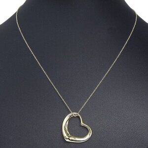 TIFFANY&Co. Open heart Necklace Elsa Peretti K18 yellow gold heart 9.8g Women
